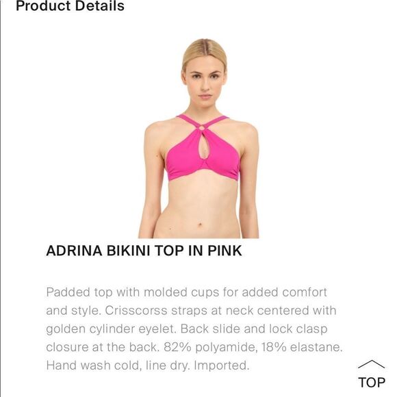 NEW L’Agent Agent Provocateur Adrina Bikini Top in Pink Size XS - Picture 6 of 6